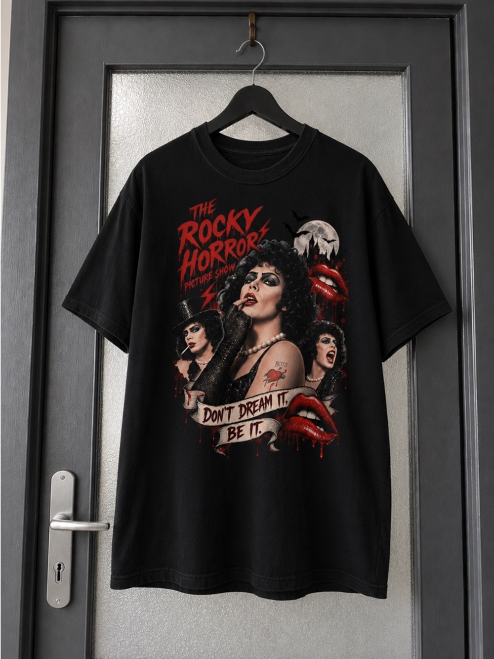 Tim Curry Frank N Furter Memorial Black Graphic T-Shirt